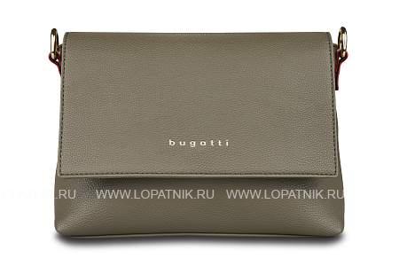 сумка наплечная женская bugatti ella, оливковая, полиуретан, 27х9х20,5 см 49662884 BUGATTI