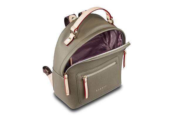 Рюкзак женский BUGATTI Ella, оливковый, полиуретан, 24х11,5х28 см 49663084 BUGATTI, Артикул: 49663084 фото №1