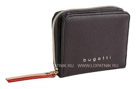 кошелёк женский bugatti ella, тёмно-коричневый, полиуретан, 12х3х10 см 49663202 BUGATTI