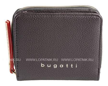 кошелёк женский bugatti ella, тёмно-коричневый, полиуретан, 12х3х10 см 49663202 BUGATTI