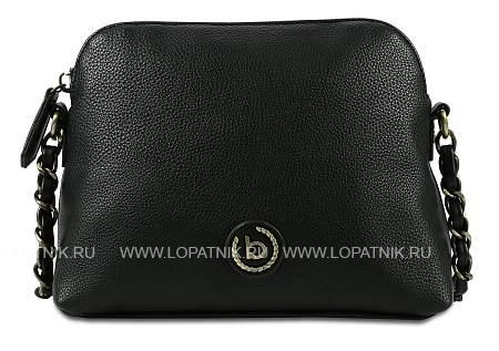 сумка наплечная женская bugatti passione, чёрная, полиуретан, 23х8х17,5 см 49253701 BUGATTI