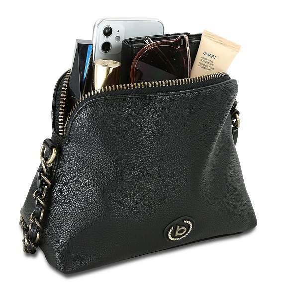 Сумка наплечная женская BUGATTI Passione, чёрная, полиуретан, 23х8х17,5 см 49253701 BUGATTI, Артикул: 49253701 фото №1