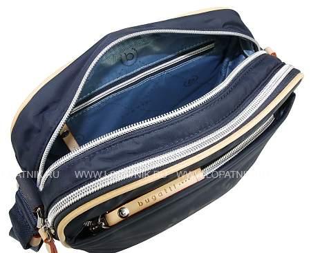 сумка кросс-боди женская bugatti lido, синяя, полиэстер, 24х9х17 см, 3,6 л 49360423 BUGATTI