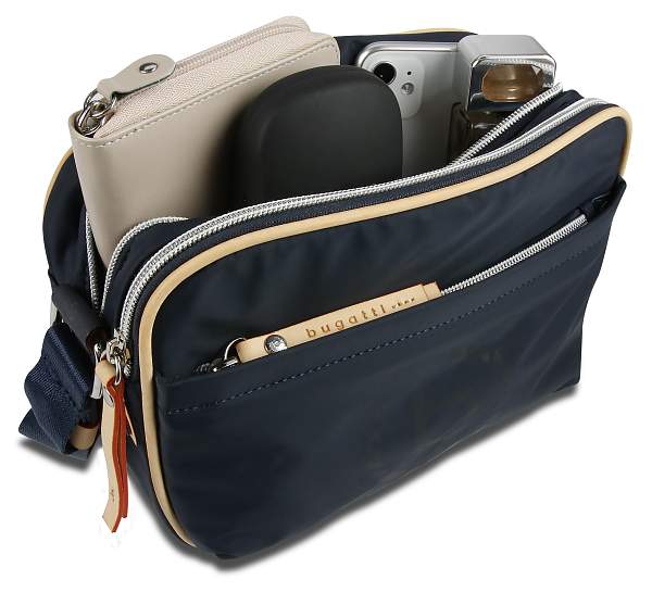 Сумка кросс-боди женская BUGATTI Lido, синяя, полиэстер, 24х9х17 см, 3,6 л 49360423 BUGATTI, Артикул: 49360423 фото №1