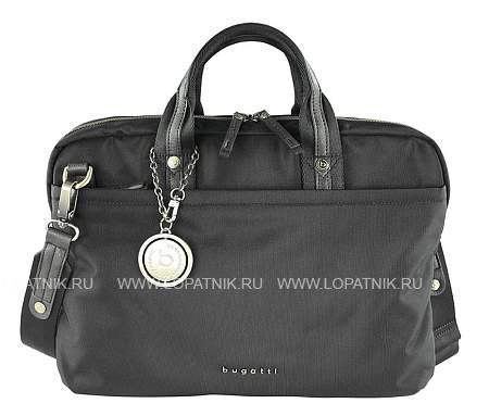 сумка женская bugatti contratempo 15", чёрная, полиэстер, 39,5х6,3х27 см 49180101 BUGATTI
