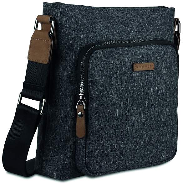 Сумка наплечная мужская BUGATTI Luce, серая, полиэстер, 24х5х25,5 см 49650049 BUGATTI, Артикул: 49650049 фото №1