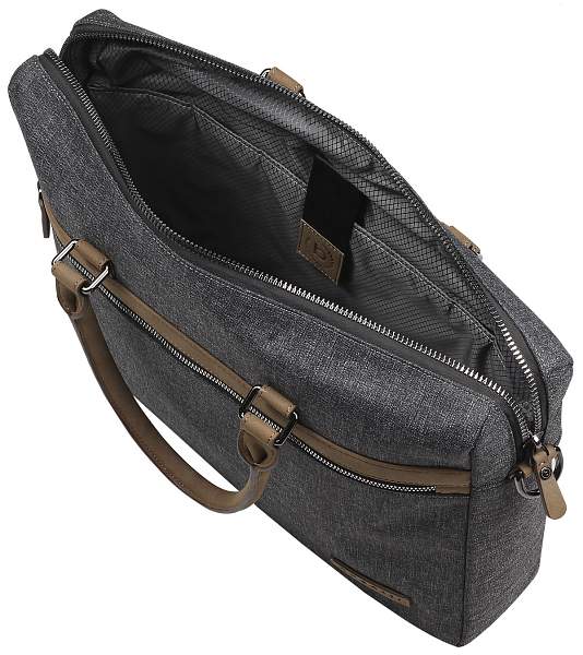 Портфель мужской BUGATTI Luce 16'', серый, полиэстер, 40х8х31,5 см 49650249 BUGATTI, Артикул: 49650249 фото №1