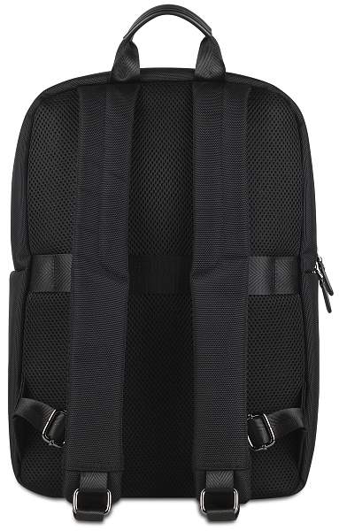 Рюкзак мужской BUGATTI Nero 16'', чёрный, нейлон 1680D/кожа, 29,5х14х44 см 49640001 BUGATTI, Артикул: 49640001 фото №1