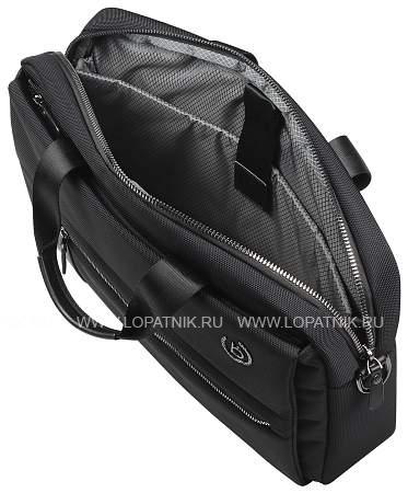 портфель мужской bugatti nero 15'', чёрный, нейлон 1680d/кожа, 42х10х30 см 49640201 BUGATTI