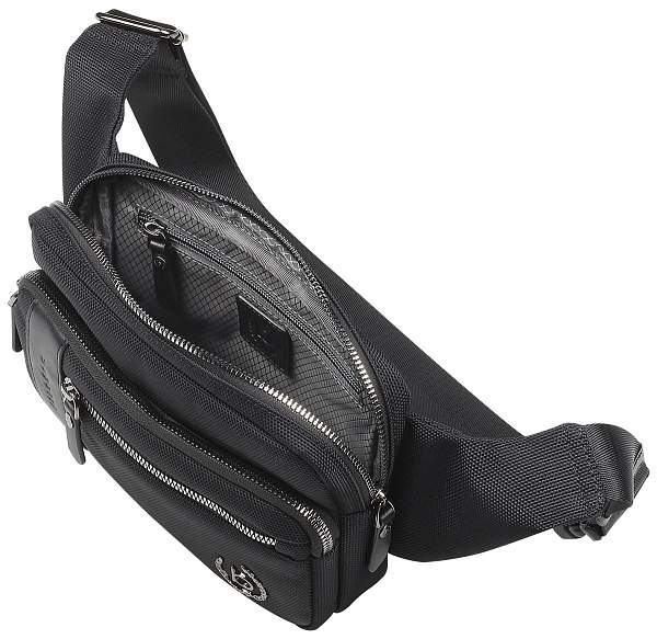 Сумка на пояс BUGATTI Nero, чёрная, нейлон 1680D/кожа, 20,5х6х15 см 49640301 BUGATTI, Артикул: 49640301 фото №1