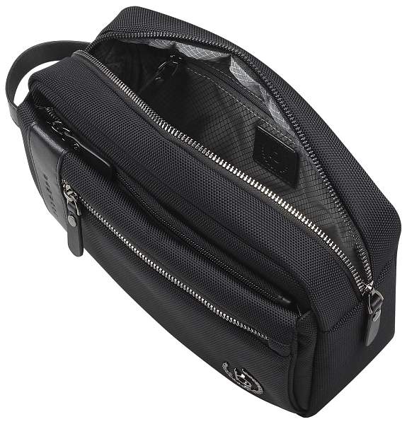 Несессер мужской BUGATTI Nero, чёрный, нейлон 1680D/кожа, 24х7,5х16 см 49640401 BUGATTI, Артикул: 49640401 фото №1