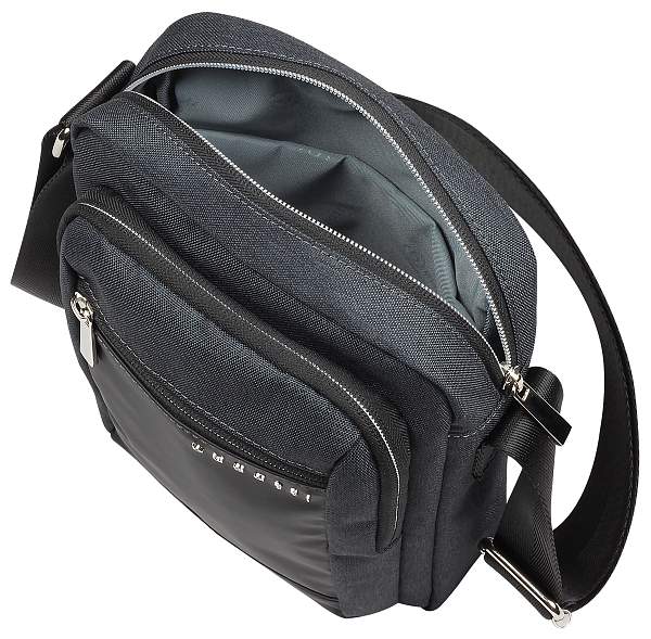 Сумка наплечная мужская BUGATTI Sera, антрацитовая, полиэстер, 21х6х26,5 см 49630113 BUGATTI, Артикул: 49630113 фото №1