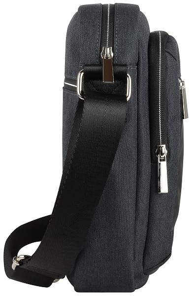 Сумка наплечная мужская BUGATTI Sera, антрацитовая, полиэстер, 21х6х26,5 см 49630113 BUGATTI, Артикул: 49630113 фото №1