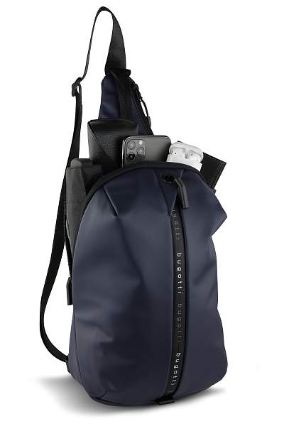 Рюкзак с одним плечевым ремнем BUGATTI Blanc, синий, тарпаулин/полиэстер, 18х9х30 см 49660105 BUGATTI, Артикул: 49660105 фото №1