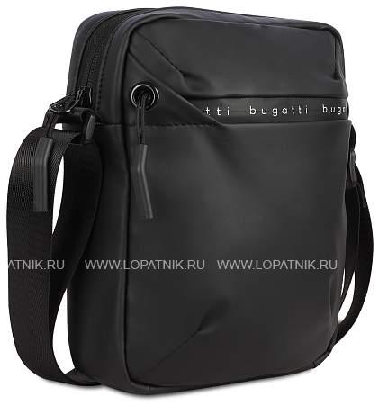 сумка наплечная bugatti blanc, чёрная, тарпаулин/полиэстер, 17х4,5х21 см 49660201 BUGATTI