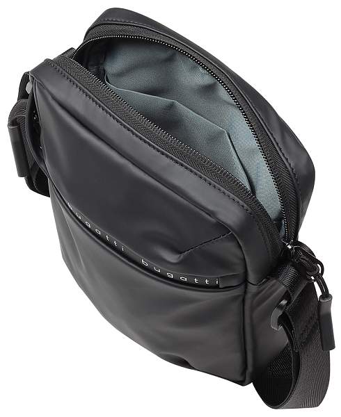 Сумка наплечная BUGATTI Blanc, чёрная, тарпаулин/полиэстер, 17х4,5х21 см 49660201 BUGATTI, Артикул: 49660201 фото №1