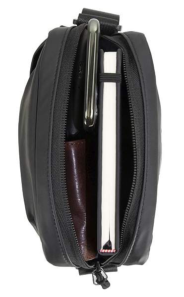 Сумка наплечная BUGATTI Blanc, чёрная, тарпаулин/полиэстер, 17х4,5х21 см 49660201 BUGATTI, Артикул: 49660201 фото №1