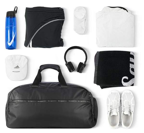 Сумка спортивная BUGATTI Blanc, чёрная, тарпаулин/полиэстер, 52х26х27,5 см 49660301 BUGATTI, Артикул: 49660301 фото №1