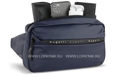 сумка на пояс bugatti blanc, синяя, тарпаулин/полиэстер, 26х5,5х13,5 см 49660405 BUGATTI