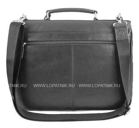 портфель bugatti romano 15'', чёрный, натуральная воловья кожа, 39х8х30 см 49399001 BUGATTI