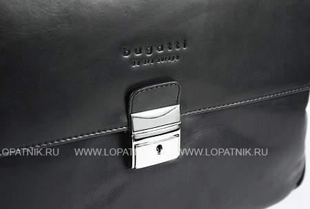 портфель bugatti romano 15'', чёрный, натуральная воловья кожа, 40х12х30 см 49399101 BUGATTI
