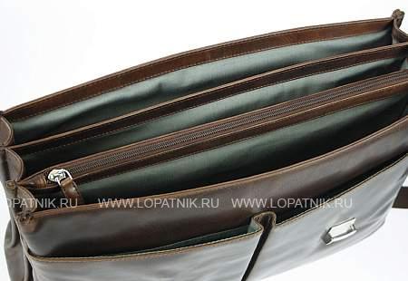 портфель bugatti romano 15'', коричневый, натуральная воловья кожа, 43х13х32 см 49399202 BUGATTI