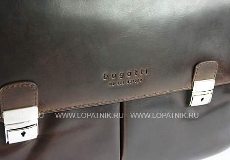 портфель bugatti romano 15'', коричневый, натуральная воловья кожа, 43х13х32 см 49399202 BUGATTI