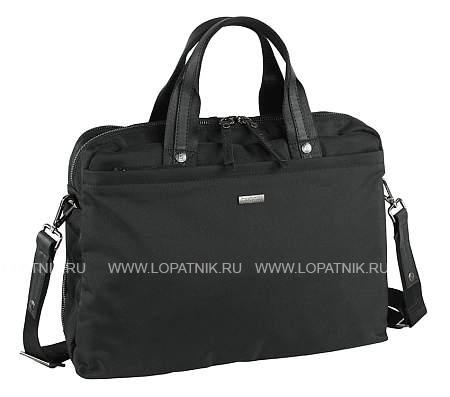 сумка-портфель bugatti contratempo 13'', чёрная, нейлон, 38х10х28 см, 9 л 49824801 BUGATTI