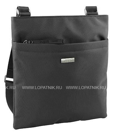 сумка наплечная тонкая bugatti contratempo, чёрная, нейлон, 23х2х25 см, 0,50 л 49839601 BUGATTI