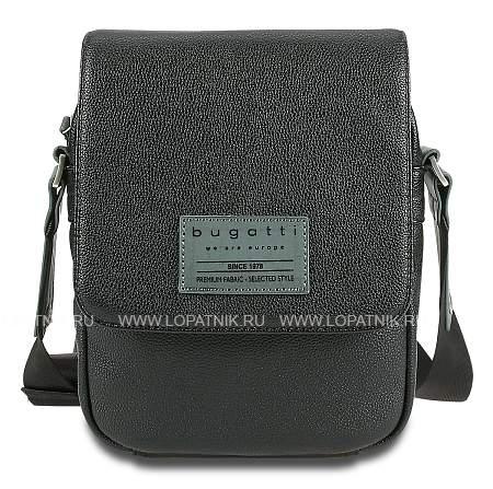 сумка наплечная bugatti moto d, чёрная, полиуретан, 18х6х25 см, 2 л 49836101 BUGATTI
