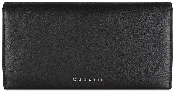 Кошелёк женский BUGATTI Lady Top, чёрный, натуральная воловья кожа, 19,5х2х10 см 49610001 BUGATTI, Артикул: 49610001 фото №1