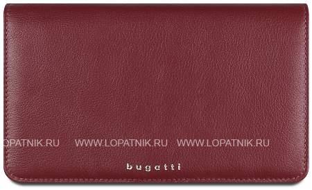 кошелёк женский bugatti lady top, красный, натуральная воловья кожа, 19,5х2х11,2 см 49610216 BUGATTI