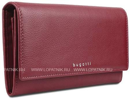 кошелёк женский bugatti lady top, красный, натуральная воловья кожа, 20х2,5х10,5 см 49610316 BUGATTI