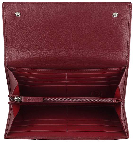 Кошелёк женский BUGATTI Lady Top, красный, натуральная воловья кожа, 20х2,5х10,5 см 49610316 BUGATTI, Артикул: 49610316 фото №1