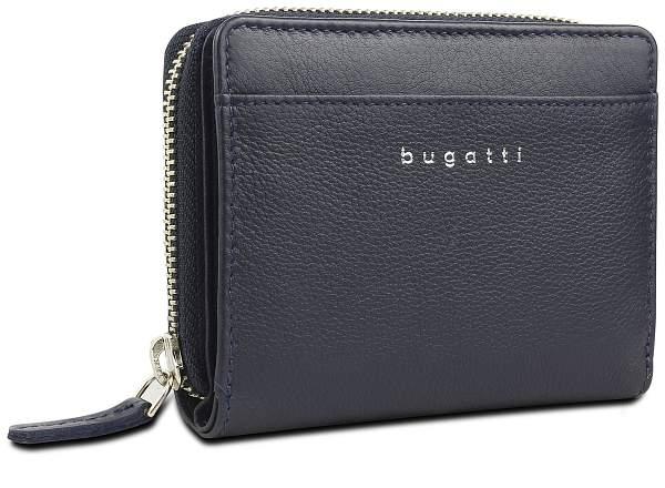 Кошелёк женский BUGATTI Lady Top, на молнии, тёмно-синий, натуральная воловья кожа, 12х2,5х9 см 49610505 BUGATTI, Артикул: 49610505 фото №1