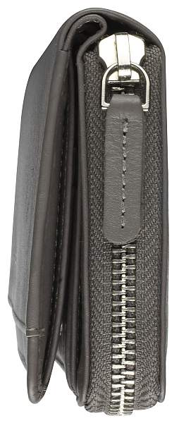 Кошелёк женский BUGATTI Lady Top, на молнии, серый, натуральная воловья кожа, 12х2,5х9 см 49610544 BUGATTI, Артикул: 49610544 фото №1