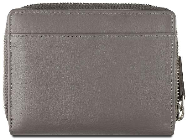 Кошелёк женский BUGATTI Lady Top, на молнии, серый, натуральная воловья кожа, 12х2,5х9 см 49610544 BUGATTI, Артикул: 49610544 фото №1