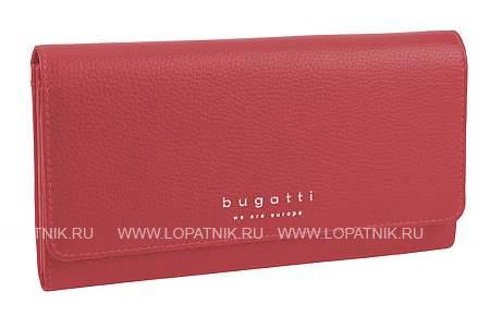 кошелёк женский bugatti linda, красный, натуральная воловья кожа, 19х3х10 см 49367716 BUGATTI