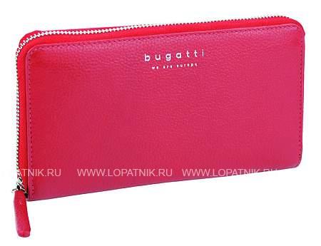 кошелёк женский bugatti linda, на молнии, красный, натуральная воловья кожа, 19,2х2,5х10,5 см 49367816 BUGATTI