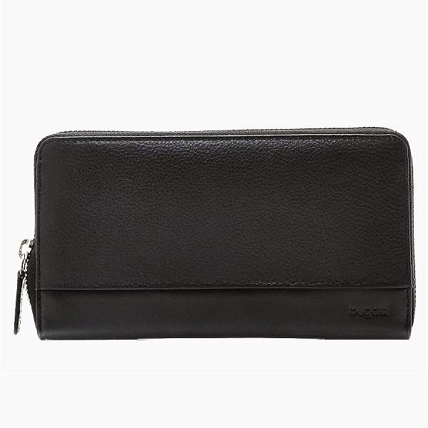 Кошелёк BUGATTI Atlanta, на молнии, чёрный, натуральная воловья кожа, 19,5х2,5х10,5 см 49320801 BUGATTI, Артикул: 49320801 фото №1
