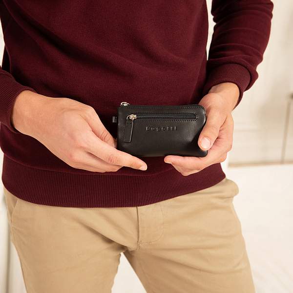 Ключница BUGATTI Primo, чёрная, натуральная воловья кожа, 12,5х0,5х7 см 49108401 BUGATTI, Артикул: 49108401 фото №1