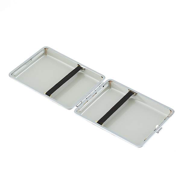 Портсигар S.Quire, нержавеющая сталь, искуственная кожа, серо-бежевый, 7,4х9,5х1,8 см NSO21-95LBg-RB S.QUIRE, Артикул: NSO21-95LBg-RB фото №1