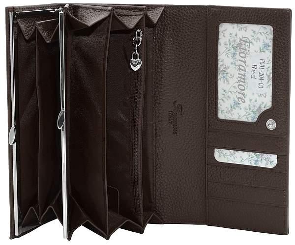 Кошелёк f001-204-02 fioramore коричневый FIORAMORE, Артикул: F001-204-02 фото №1