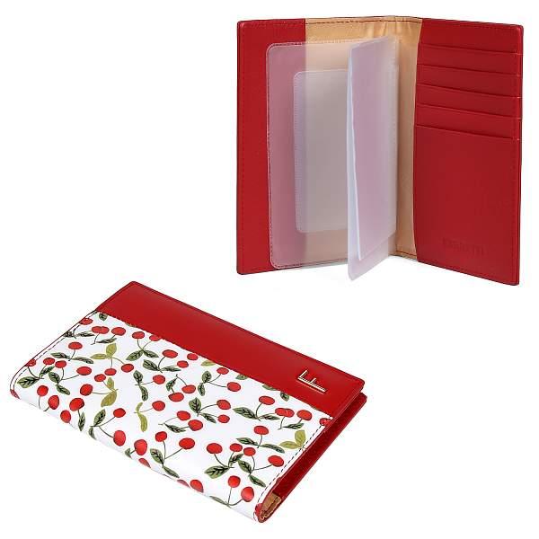 54019MNPcherry-4 FABRETTI Обложка для документов жен. нат. кожа Fabretti, Артикул: 54019MNPcherry-4 фото №1