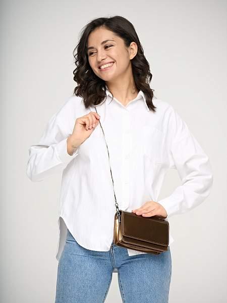 JD-8009-26 бронзовая сумка женская (кожа) Jane's Story Jane's Story, Артикул: JD-8009-26 фото №1