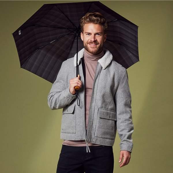 G868-3559 CharcoalCheck (Серая клетка) Зонт мужской механика Fulton Fulton, Артикул: G868-3559 CharcoalCheck фото №1