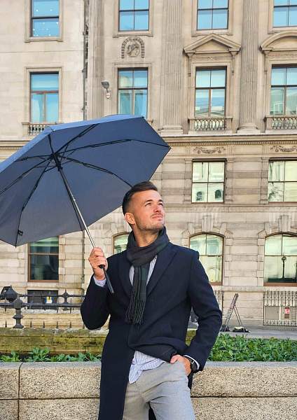 G853-3461 MonoHoundStooth (Гусиная лапка) Зонт мужской автомат Fulton Fulton, Артикул: G853-3461 MonoHoundStooth фото №1