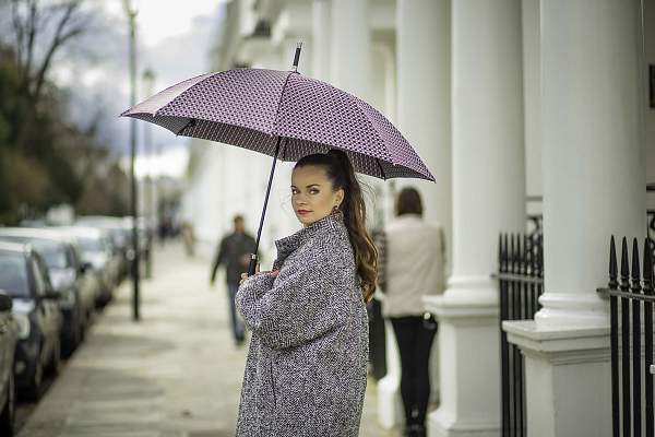 L850-3458 PinkFoulard (Розовый платок) Зонт женский трость Fulton Fulton, Артикул: L850-3458 PinkFoulard фото №1