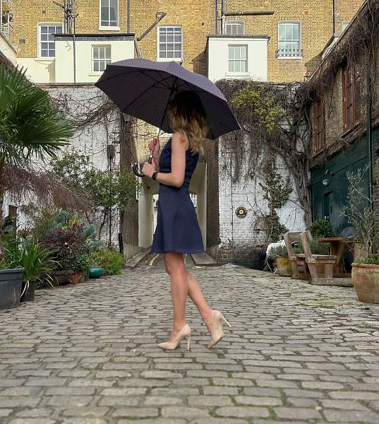 L850-3458 PinkFoulard (Розовый платок) Зонт женский трость Fulton Fulton, Артикул: L850-3458 PinkFoulard фото №1