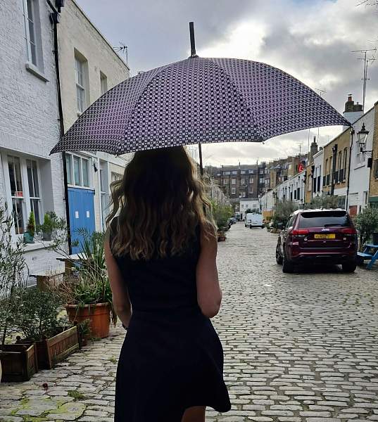 L850-3458 PinkFoulard (Розовый платок) Зонт женский трость Fulton Fulton, Артикул: L850-3458 PinkFoulard фото №1